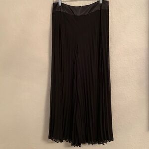 J.R.Nites Petites Plisse Black Wide Leg Pants Size 12P